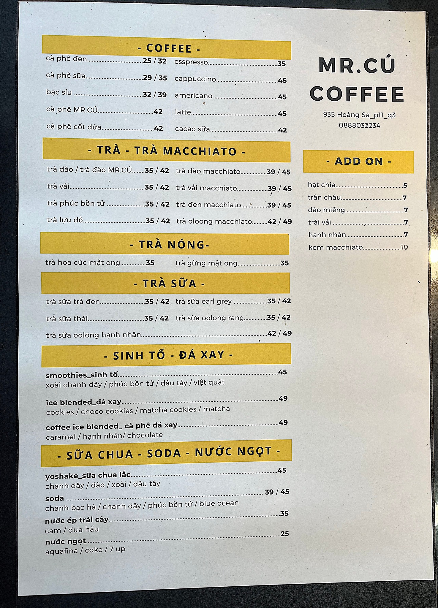 MR CÚ COFFEE - Hoàng Sa