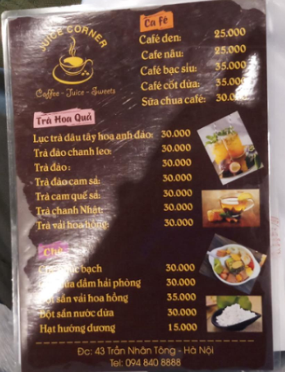 JUICE CORNER - Trần Nhân Tông