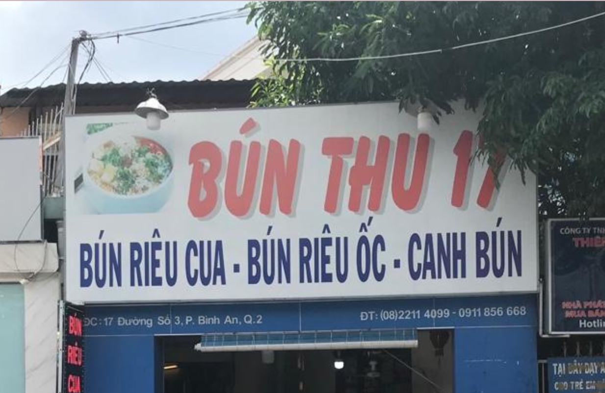 Canh Bún, Bún Riêu Cua Ốc Thu - Đường Số 3