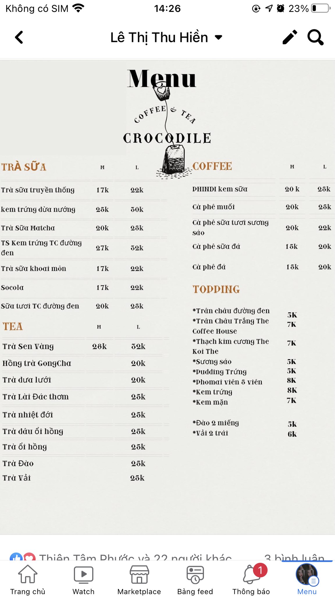 Cá Sấu Tea - Đường 79