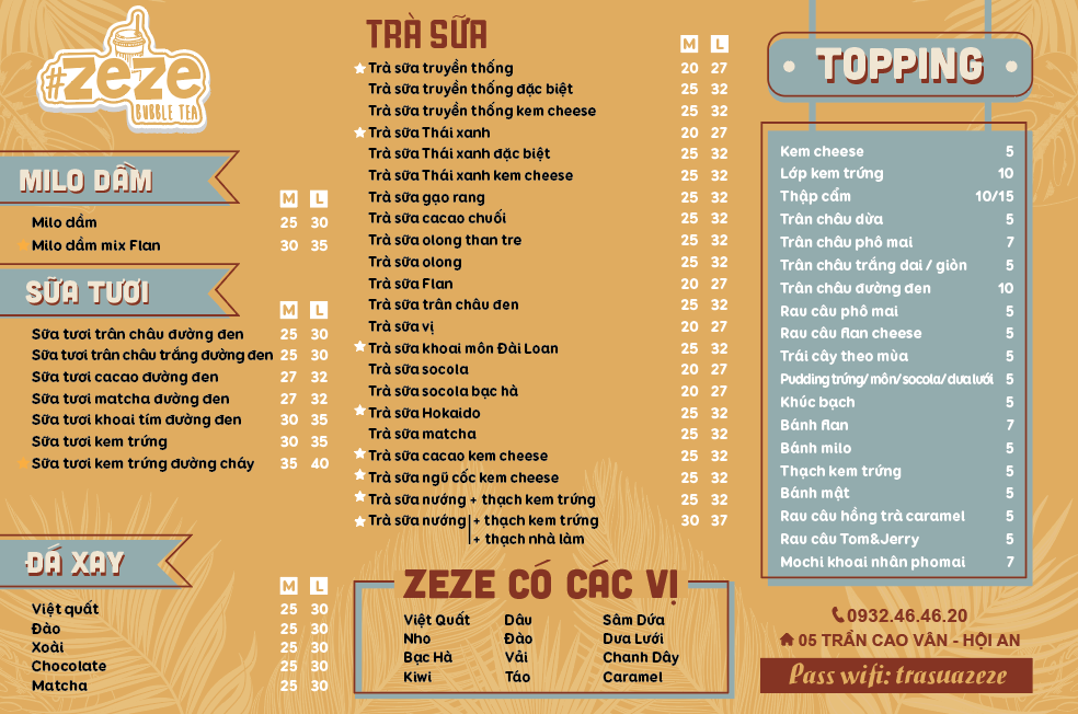ZeZe Bubble Tea - Trà Sữa Ngon Hội An - Trần Cao Vân