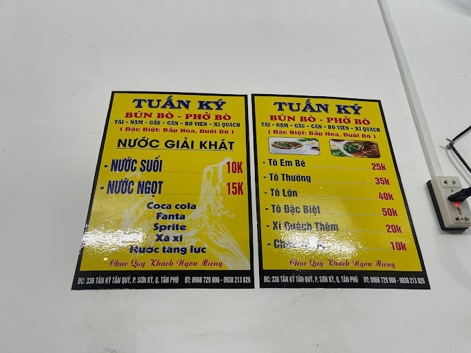 Bún bò- Phở bò Tuấn Ký - Tân Kỳ Tân Quý