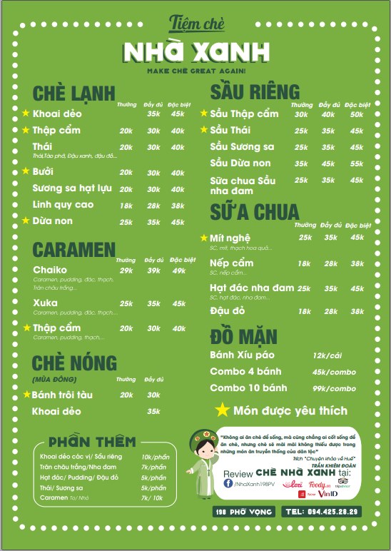 Tiệm Chè Nhà Xanh - Phố Vọng